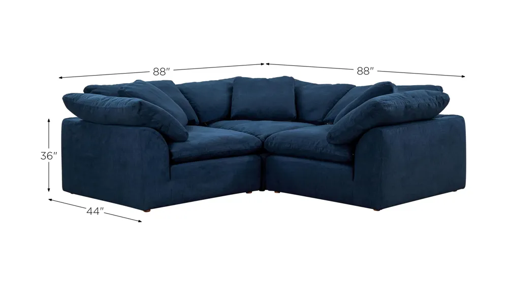 Puff Slipcover 3-pc. Sectional Dimensions