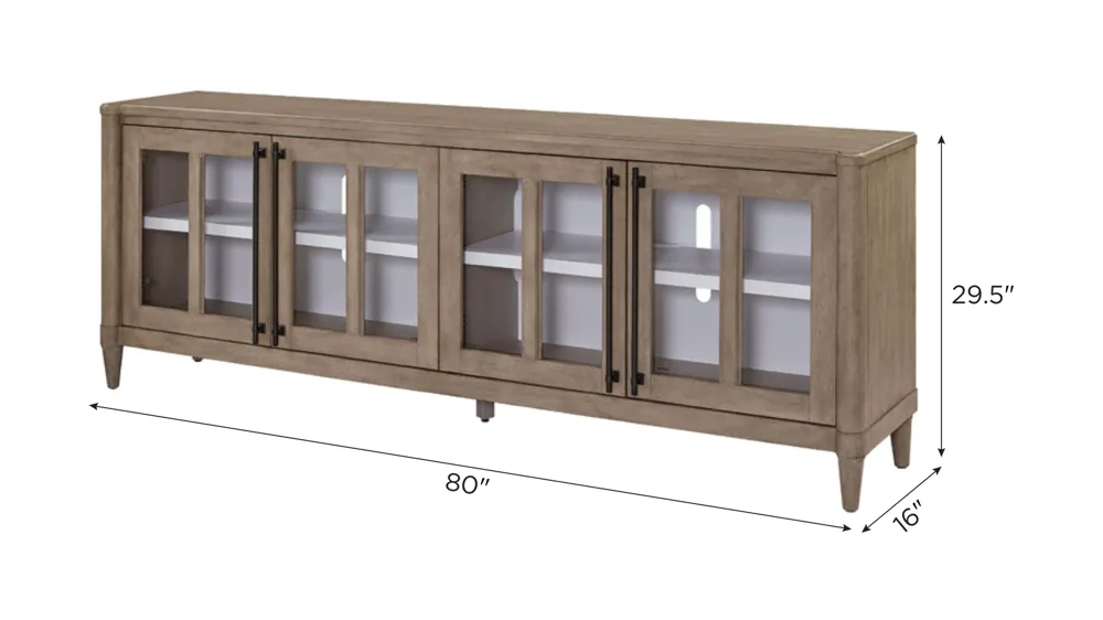 Citrus Heights 80" Console w/ Glass Doors Dimensions
