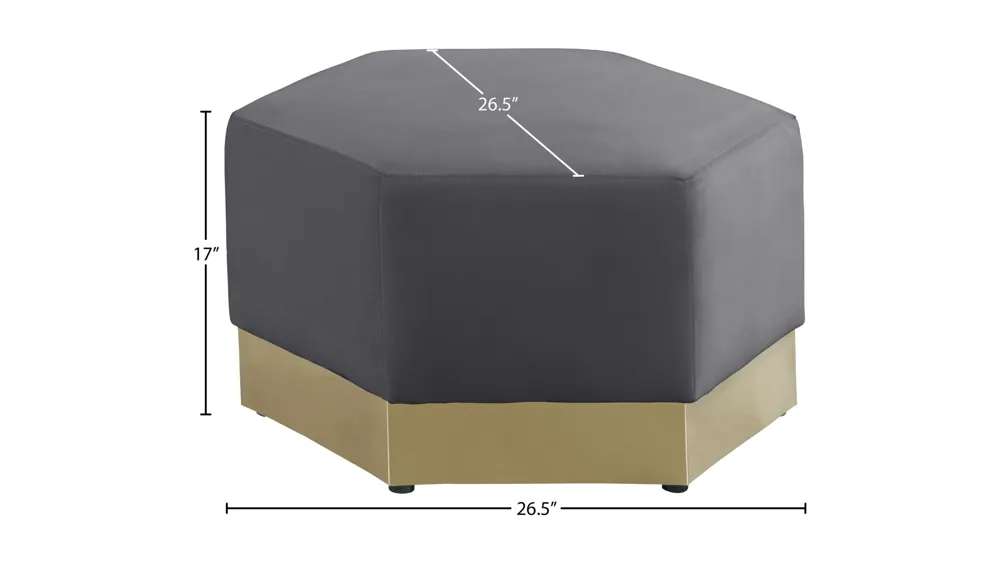 Marquis Velvet Ottoman Dimensions