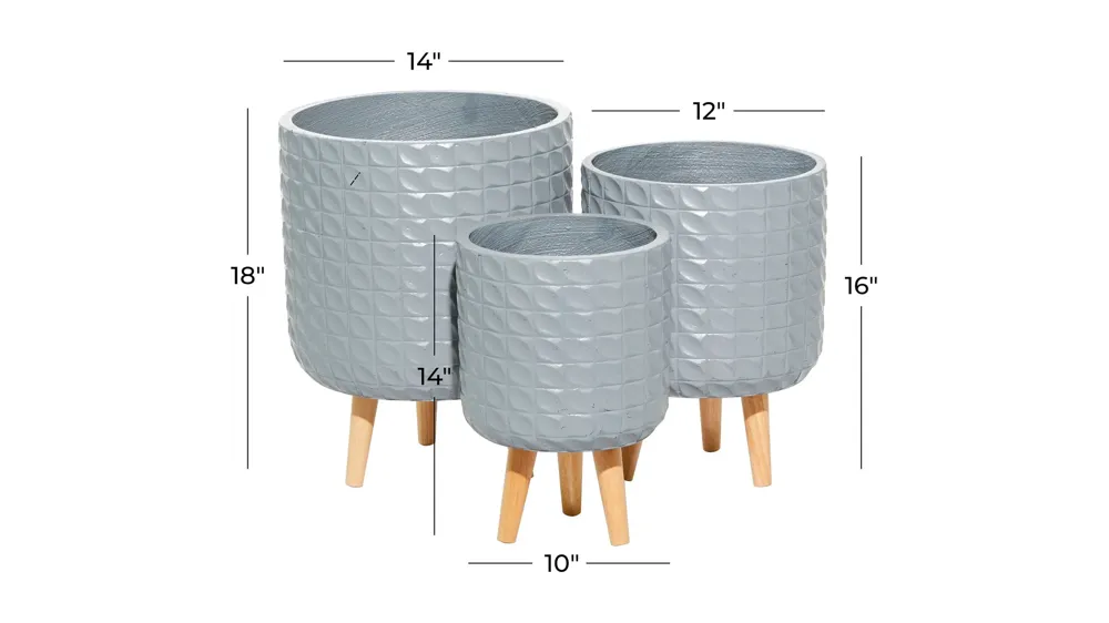 CosmoLiving Threaderella Planter - Set of 3 Dimensions