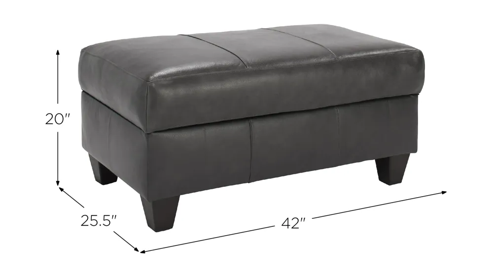 Montero Leather Storage Ottoman Dimensions