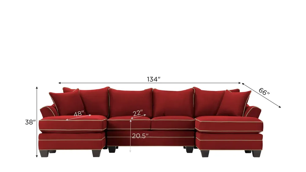 Foresthill 3-pc. Symmetrical Chaise Sectional Sofa Dimensions