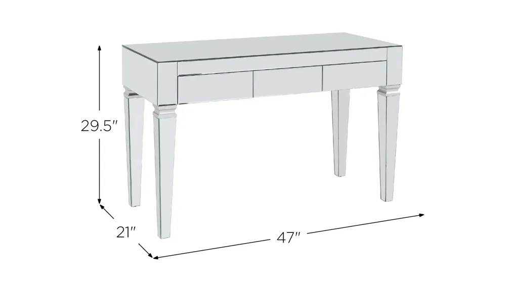 Southall Mirrored Desk Dimensions