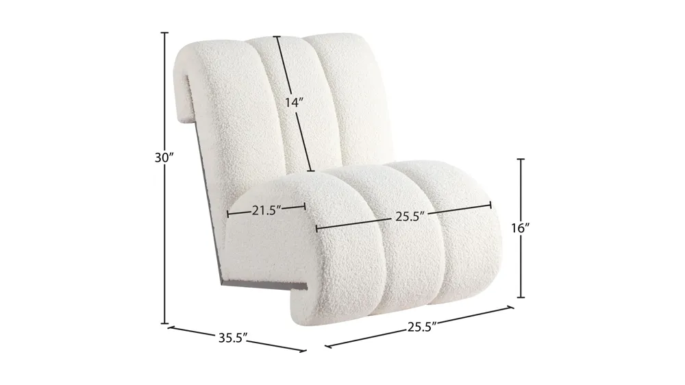 Swoon Faux Sheepskin Accent Chair Dimensions