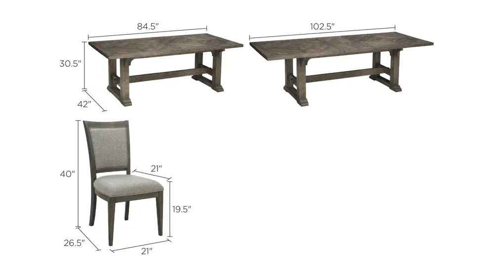 Ashford 5-pc Dining Set Dimensions