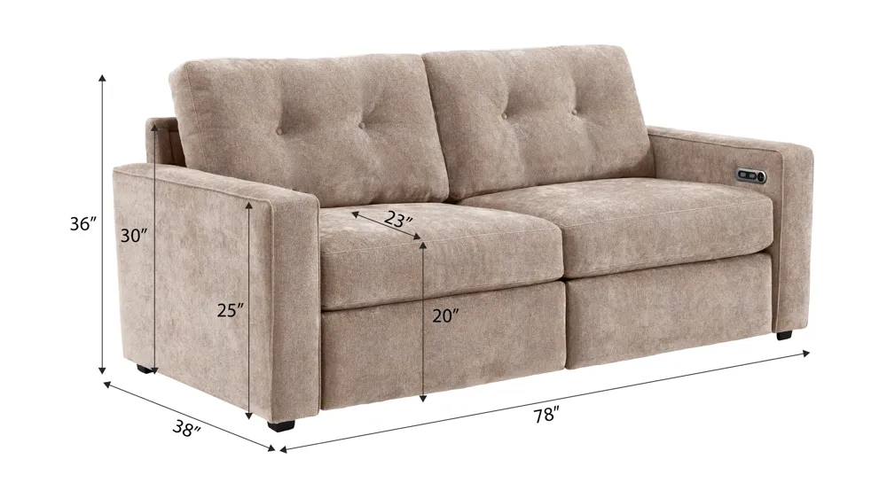 ModularOne 2-pc. Power Loveseat Dimensions