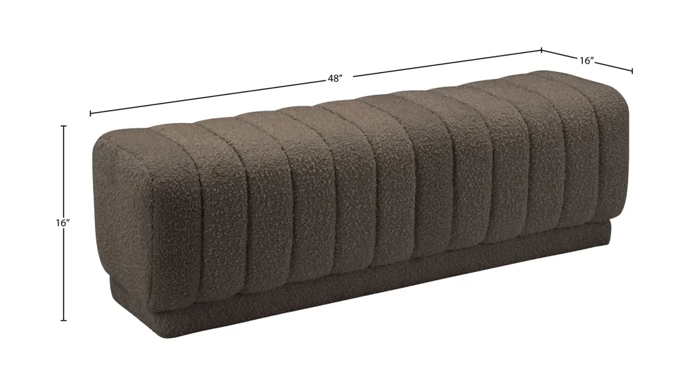 Heathrow Boucle Fabric Ottoman/Bench Dimensions
