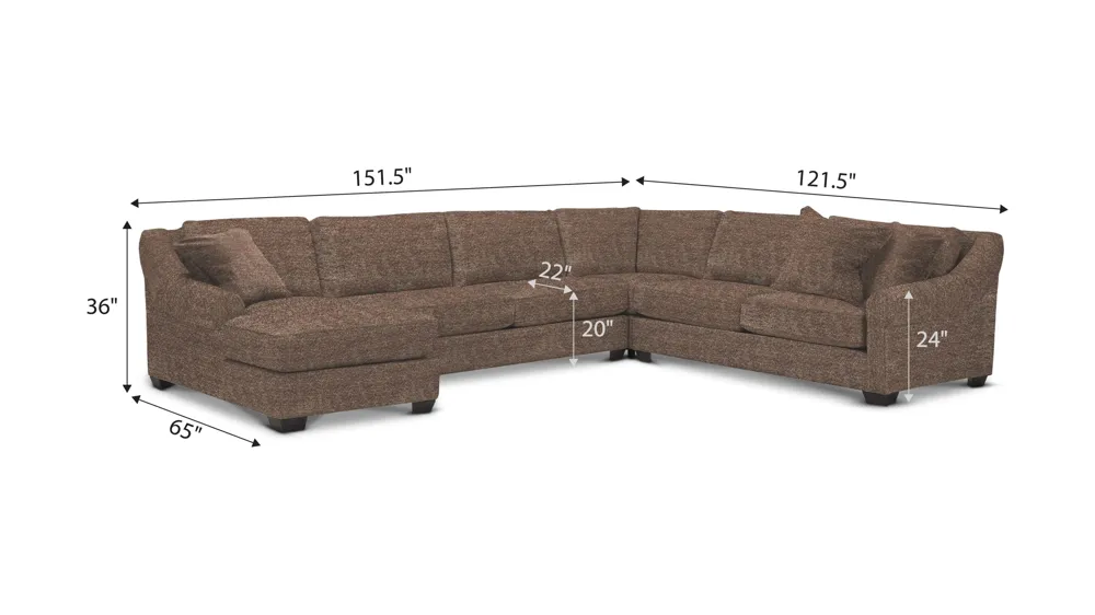 Thatcher 4-pc. Sectional Dimensions