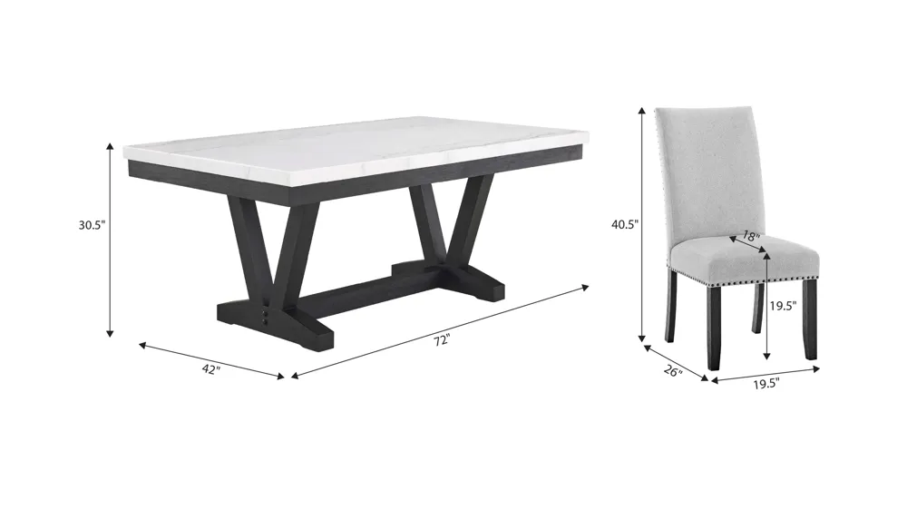 Varley 5-pc. Dining Set Dimensions