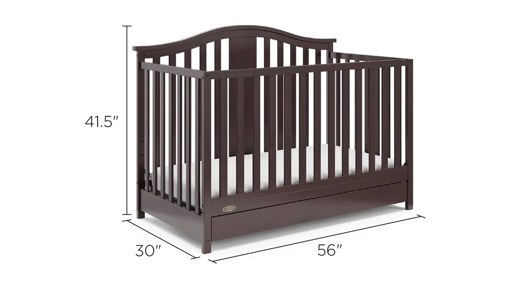 Solano 4 in 1 Convertible Crib w/ Drawer Dimensions