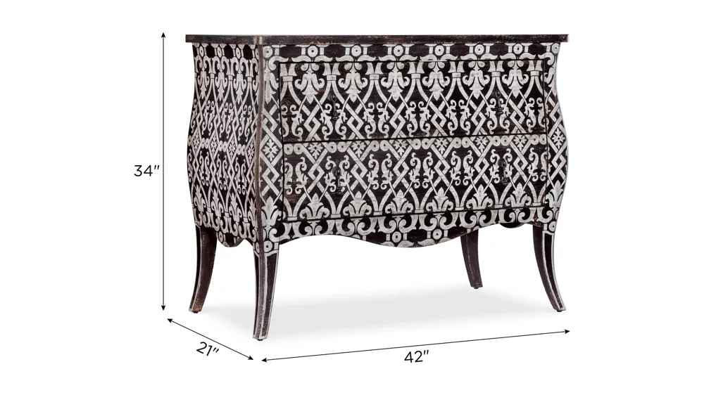 Americana Two-Drawer Bombay Accent Chest Dimensions