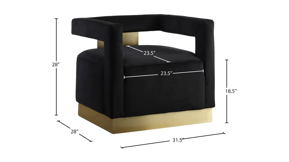 Armani Velvet Accent Chair Dimensions