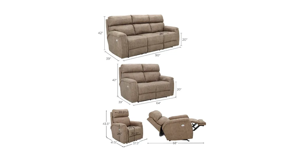 Blake Living Room Set Dimensions