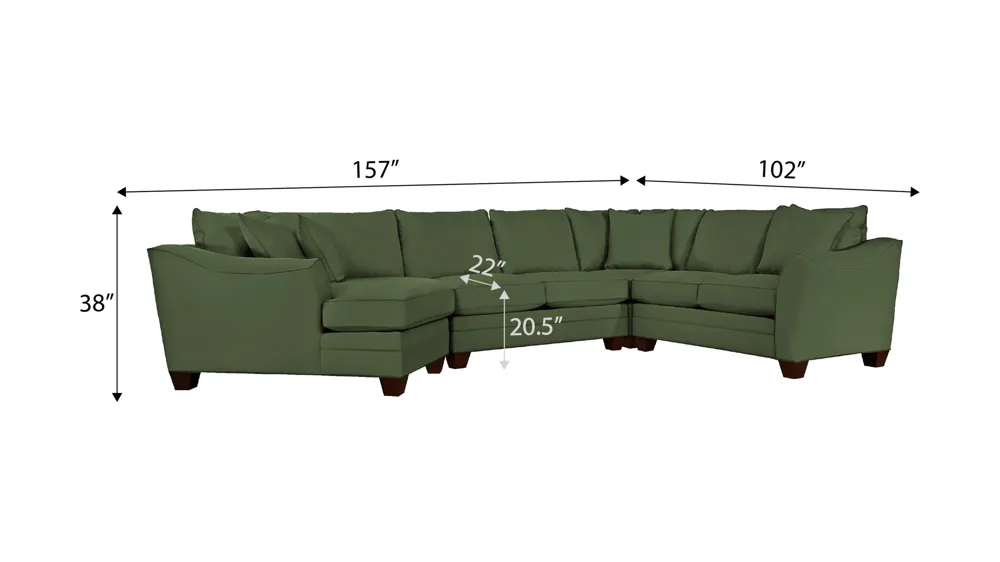 Foresthill 4-pc. Left Hand Cuddler with Loveseat Sectional Sofa Dimensions