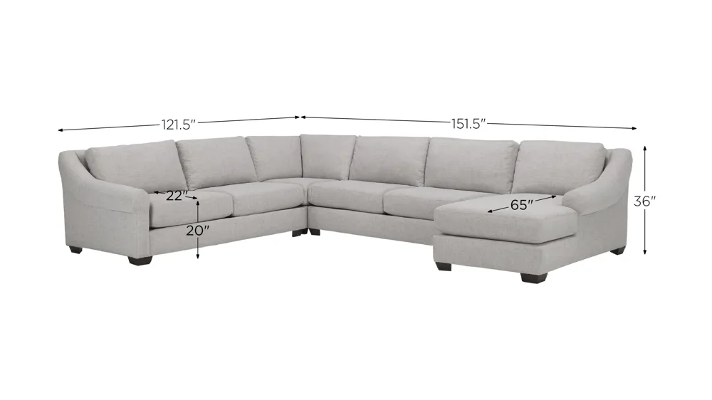 Thatcher 4-pc. Sectional Dimensions