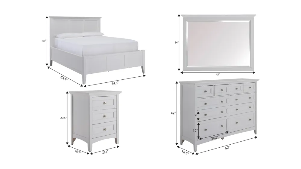 Westlake 4-pc. Panel Set Dimensions