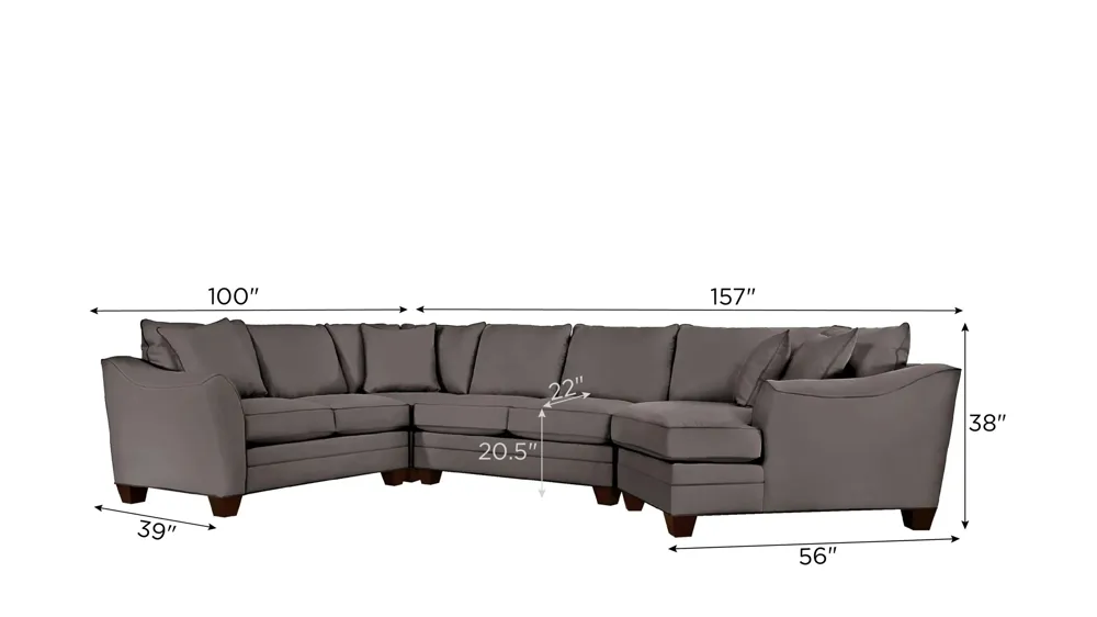 Foresthill 4-pc. Right Hand Cuddler with Loveseat Sectional Sofa Dimensions