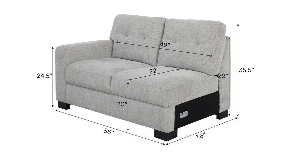 Pierce Left Arm Facing Loveseat Dimensions