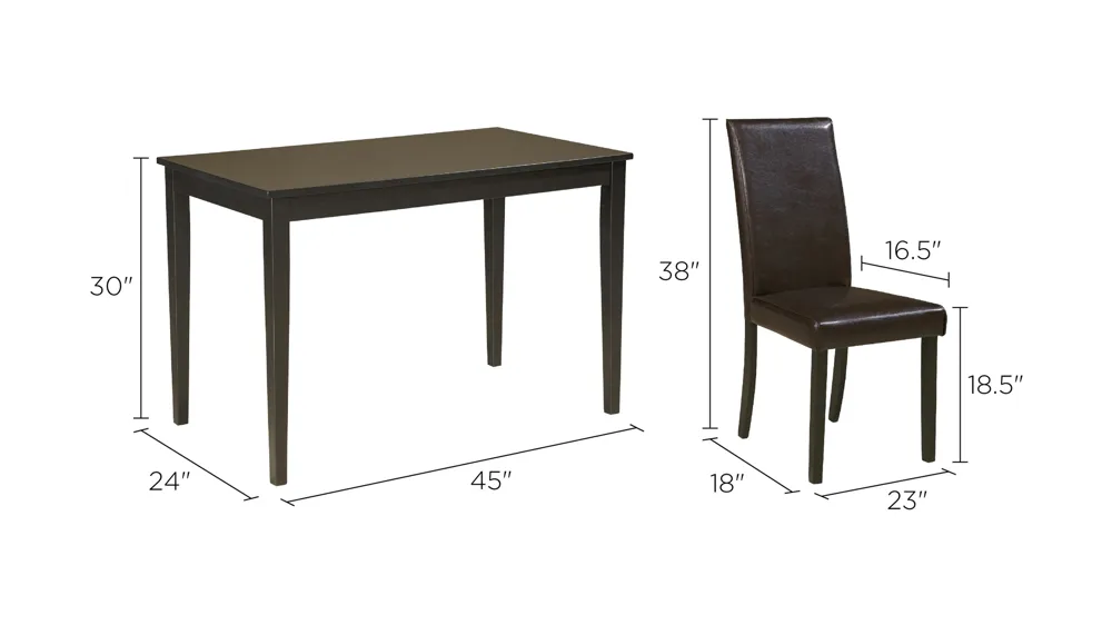 Kimonte 5-pc. Dining Set Dimensions