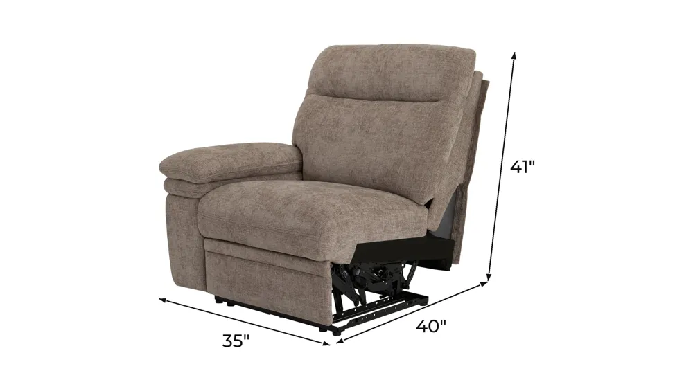 Enbridge Left Arm Facing Dual Power Recliner Dimensions