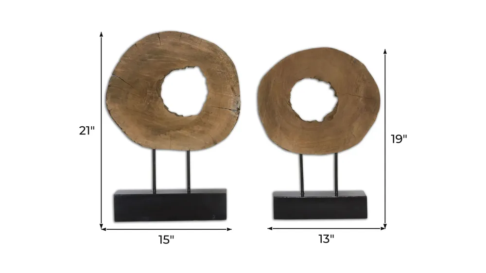 Ashlea Wooden Sculptures: Set of 2 Dimensions
