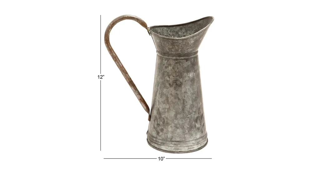 Ivy Collection Brown Metal Decorative Planter Dimensions