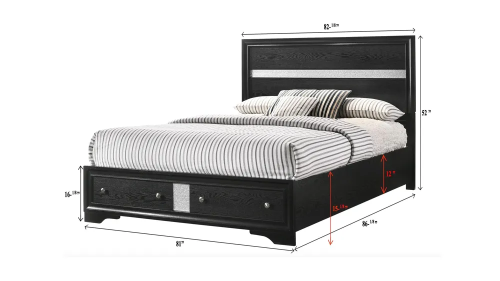 Regata 4-pc. Bedroom Set w/Storage Bed Dimensions