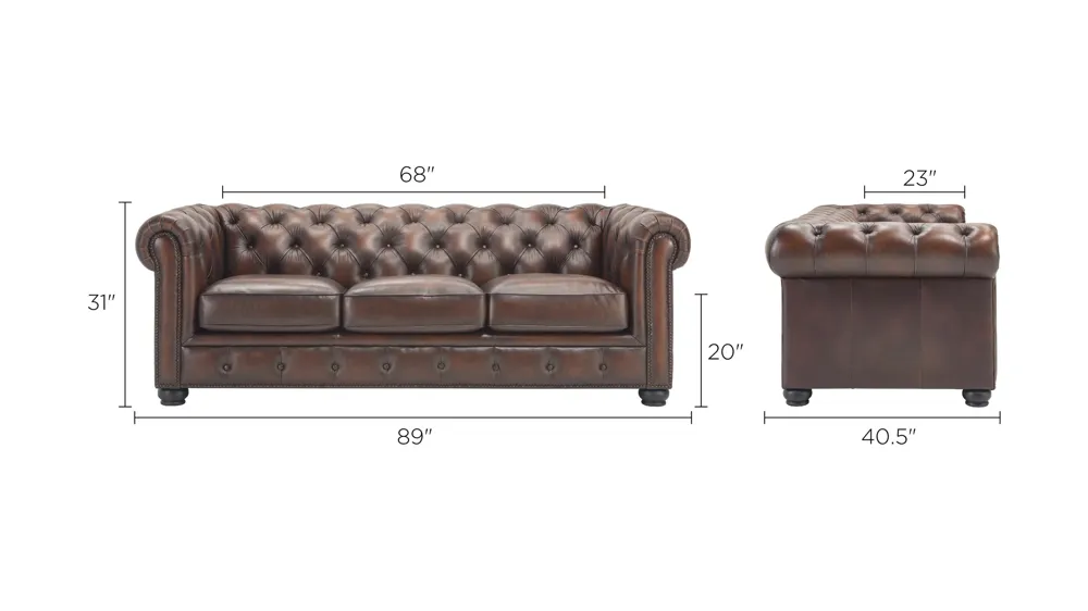 Hutchinson Leather Sofa Dimensions