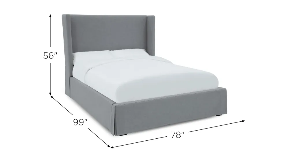 Cresta Upholstered Skirted Panel Bed Dimensions