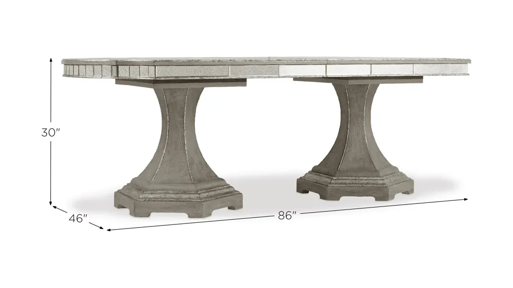 Sanctuary Rectangle Dining Table with Two Leaves Dimensions