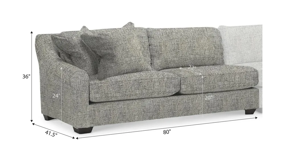 Thatcher Left Arm Facing Loveseat Dimensions