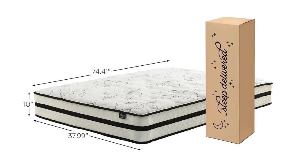 10-Inch Chime Hybrid Firm Mattress in a Box Dimensions