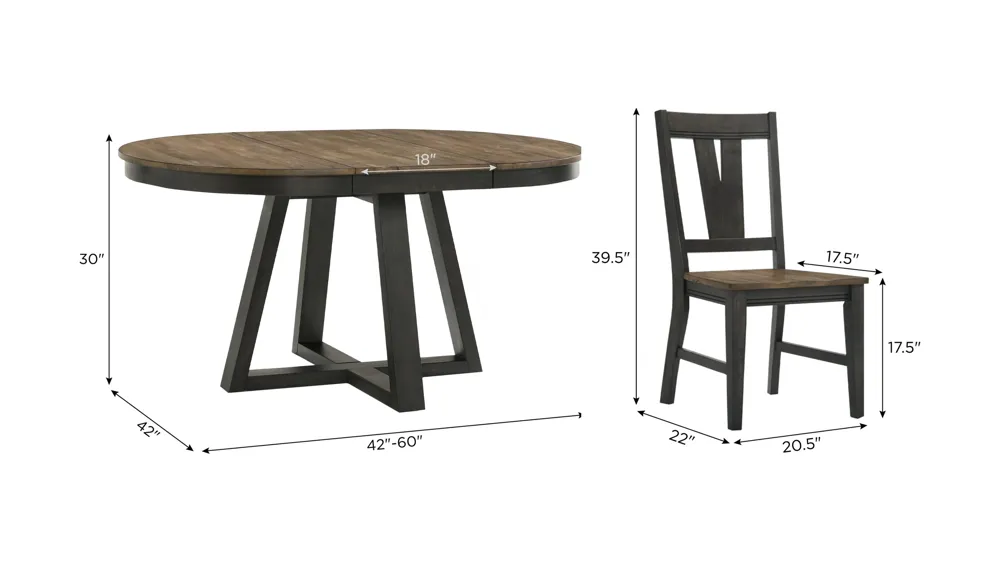 Harper 5-pc. Dining Set Dimensions