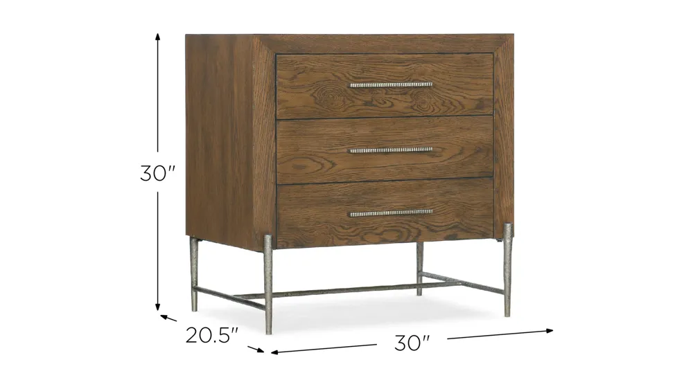 Chapman Three-Drawer Nightstand Dimensions