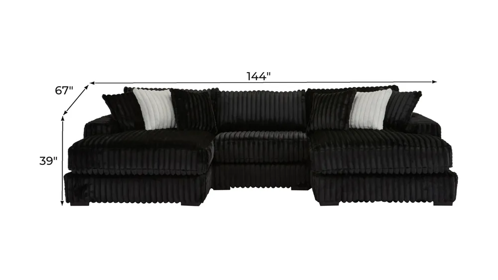 Onyx Moon 3-pc. Sectional Dimensions