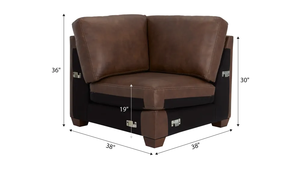 Quinton Leather Corner Dimensions