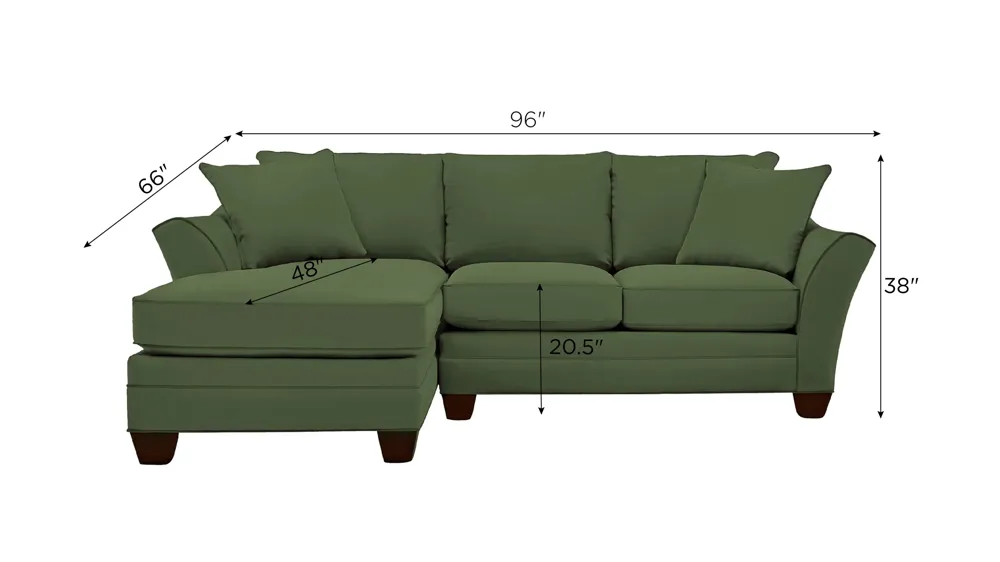 Foresthill 2-pc. Left Hand Chaise Sectional Sofa Dimensions