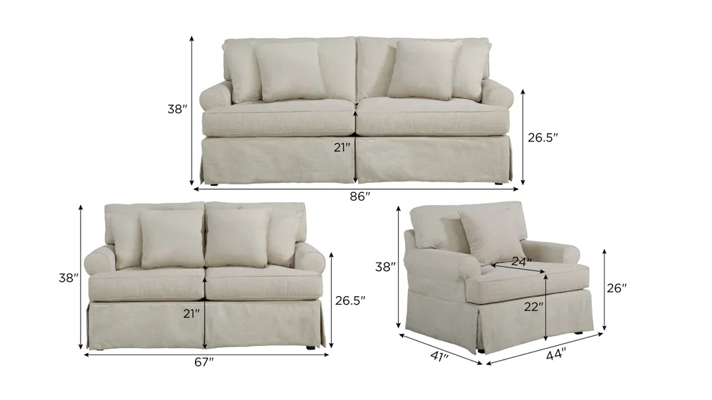 Lakeside Living Room Set Dimensions