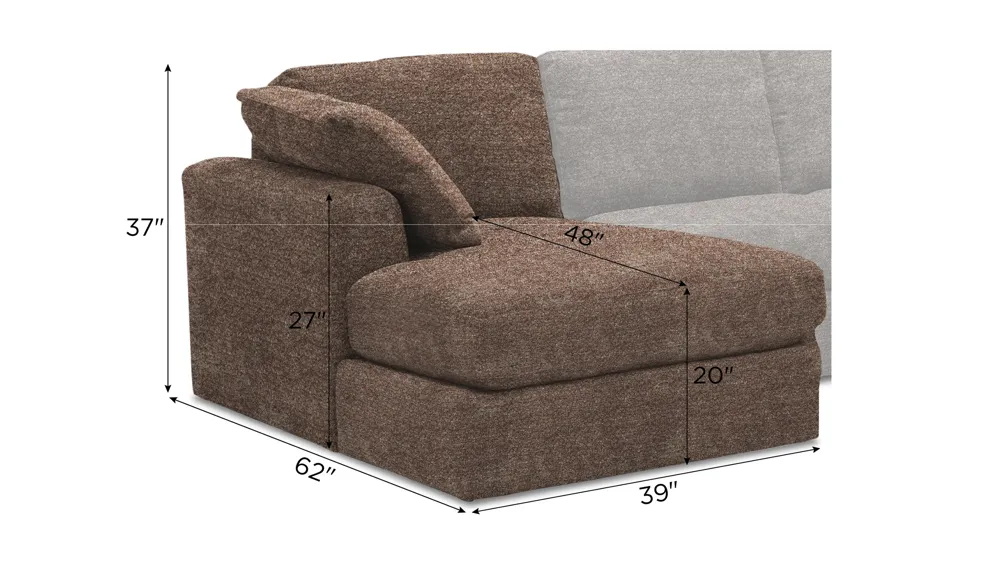 Nappily Left Arm Facing Chaise Dimensions