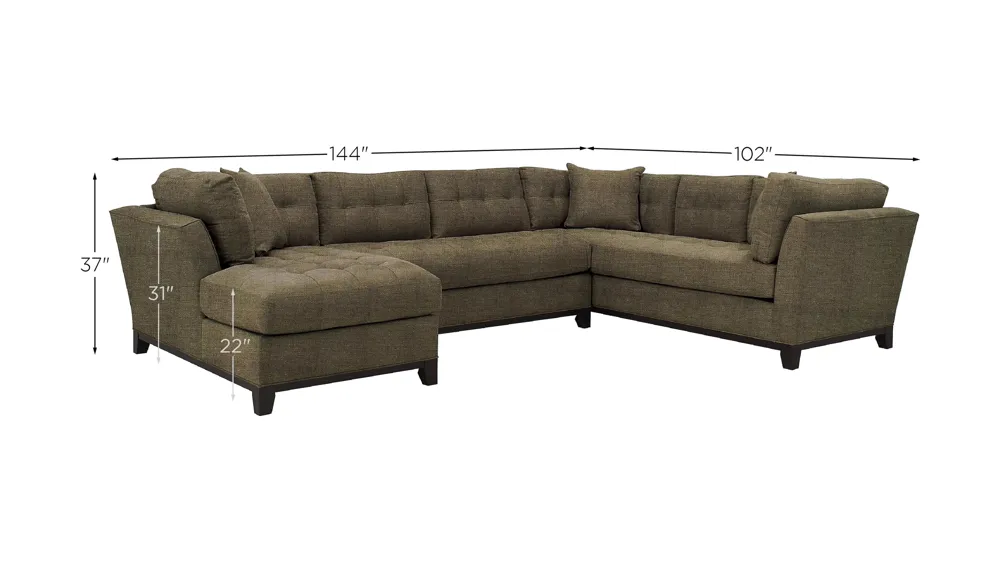 Cityscape 3-pc. Sectional Dimensions