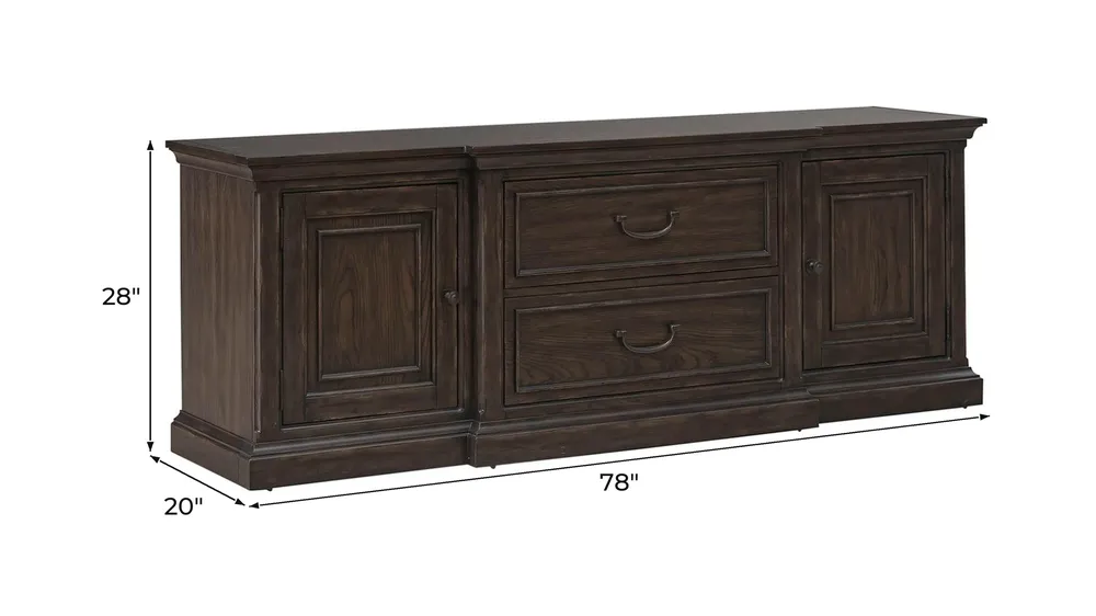 Paradise Valley 78 Inch Entertainment Console Dimensions