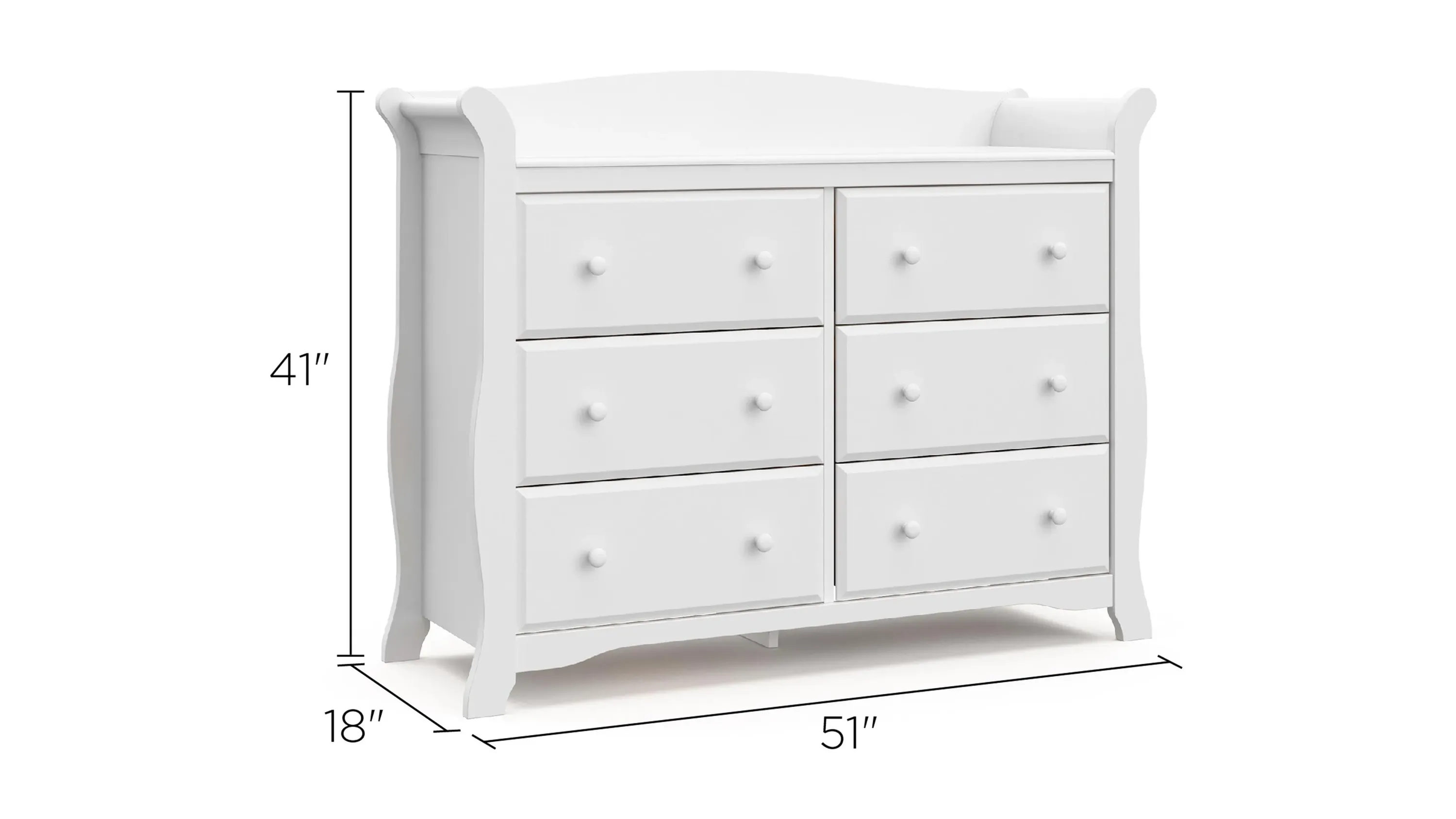 Storkcraft - Avalon 6-Drawer Double Dresser - White