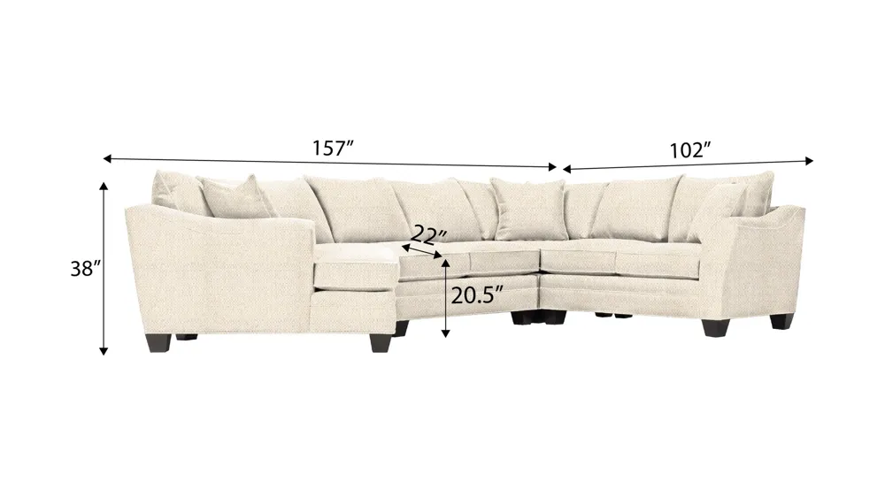 Foresthill 4-pc. Left Hand Cuddler with Loveseat Sectional Sofa Dimensions