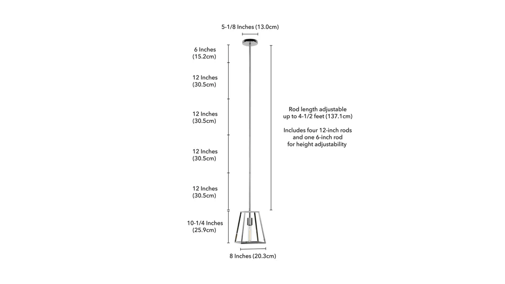 Lyon Open-Framed Pendant Dimensions