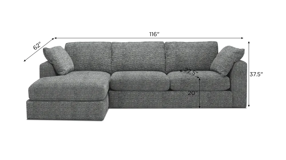Nappily 2-pc. Sectional Dimensions