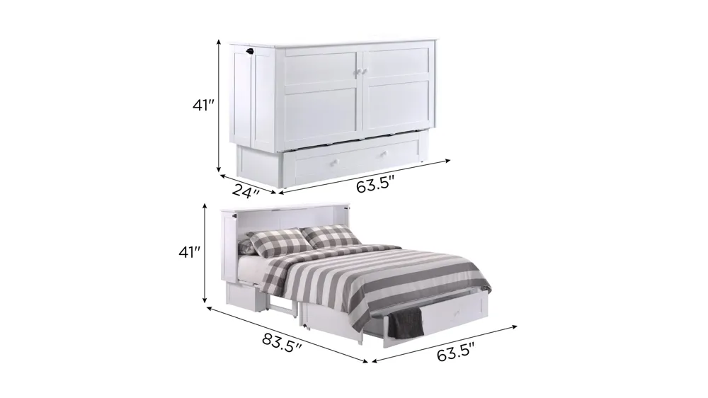 Benedkt Clover Cabinet Bed with Mattress Dimensions