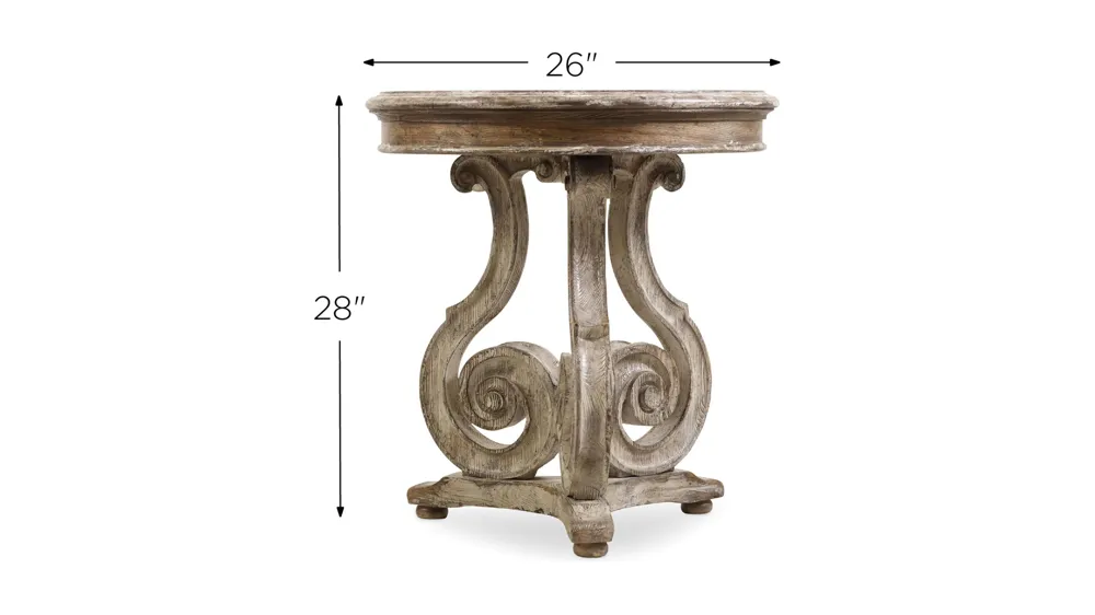 Chatelet Scroll Accent Table Dimensions