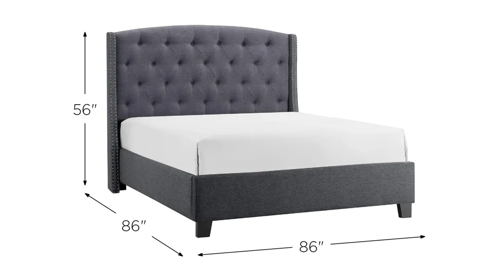 Eva Tufted Upholstered Bed Dimensions