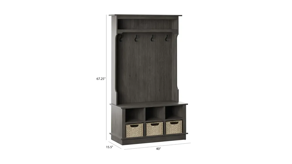 Dakota Hall Tree w/Open Storage Dimensions