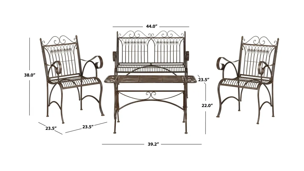 Dennings 4-pc. Patio Set Dimensions